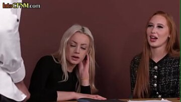 الإناث الملبسات تعطي مجموعة Handjob بين الأعراق إلى BBC حتى Cumshot